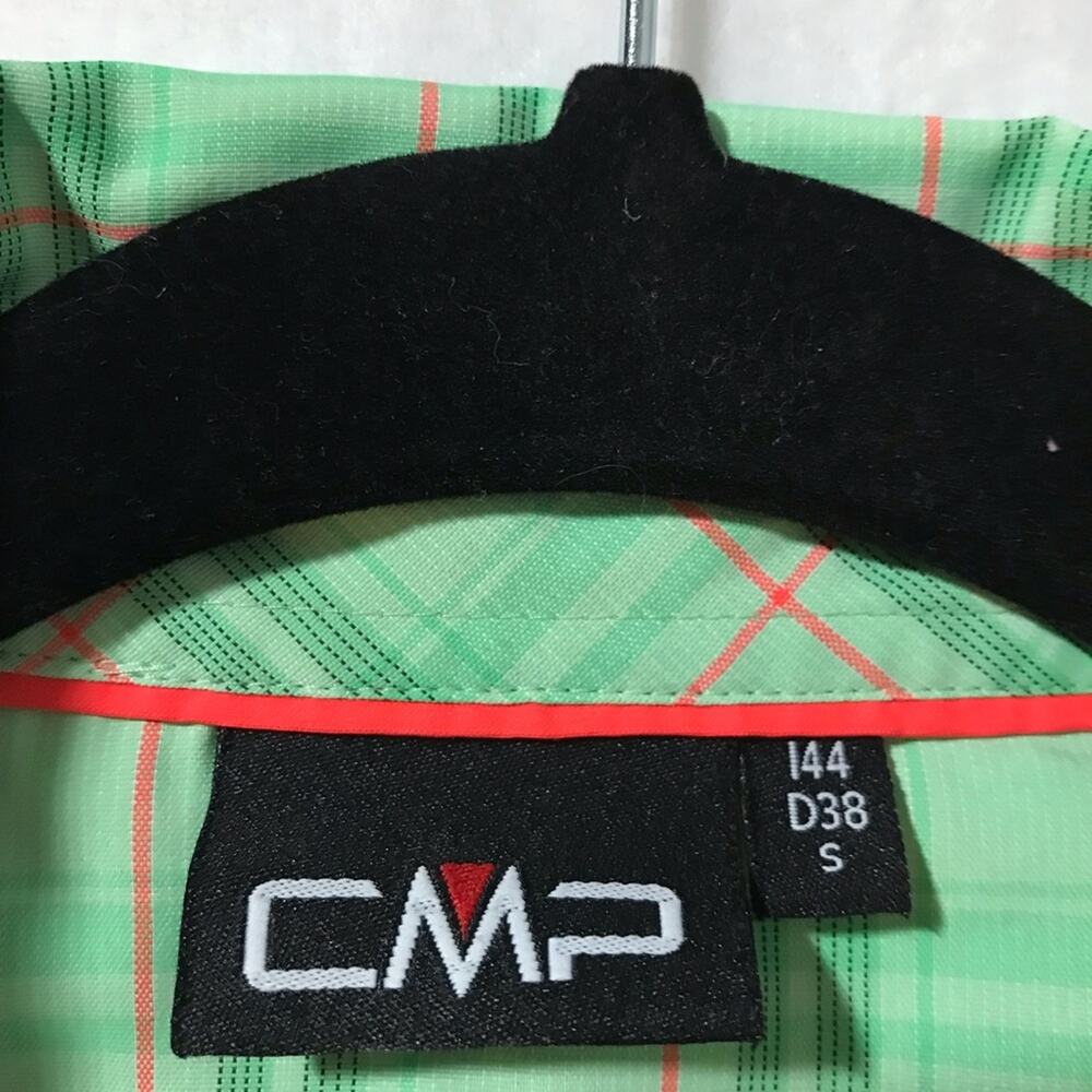 Cmp Dry Function Short Sleeve Button Up Green Pla… - image 3